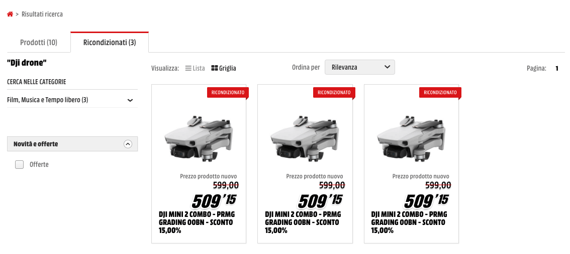 Mediaworld Droni DJI